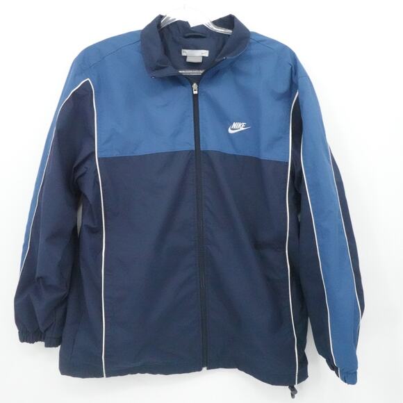 Nike Jacket Mens Large Blue Full Zip Windbreaker Athletic Retro Swoosh 2000s‎ - Picture 1 of 12